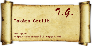 Takács Gotlib névjegykártya
